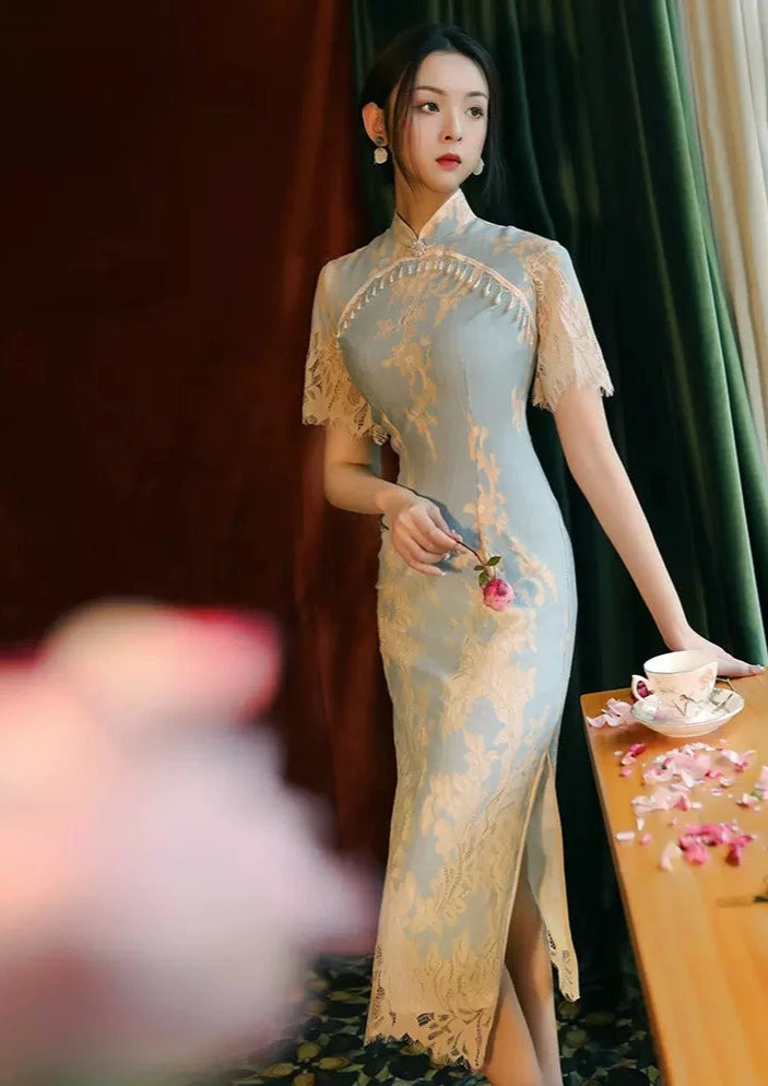 Miss Bai | Lace Qipao Dress (白小姐)