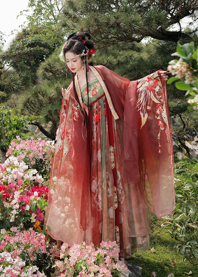 Camellia | 3-Piece Embroidered Hanfu (簪红)