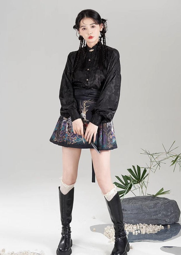 Fairy Deer | Modern Short Ma Mian Skirt (仙麓影)