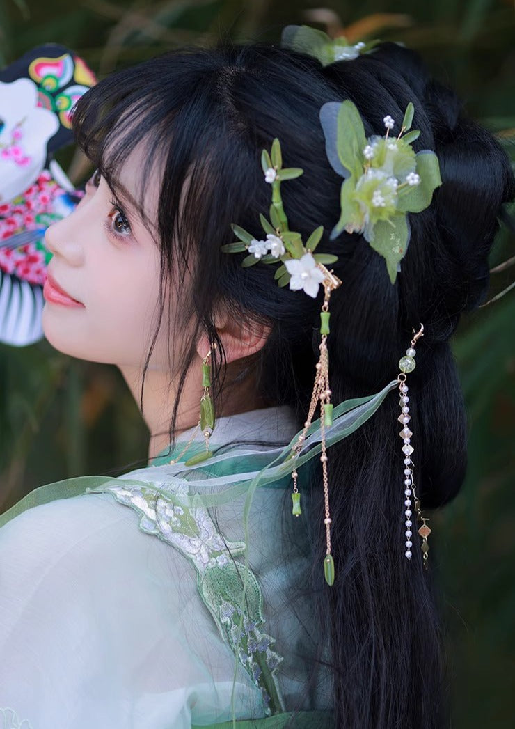 Bamboo Rain | 2 Pcs Hairclips (竹雨潇湘)