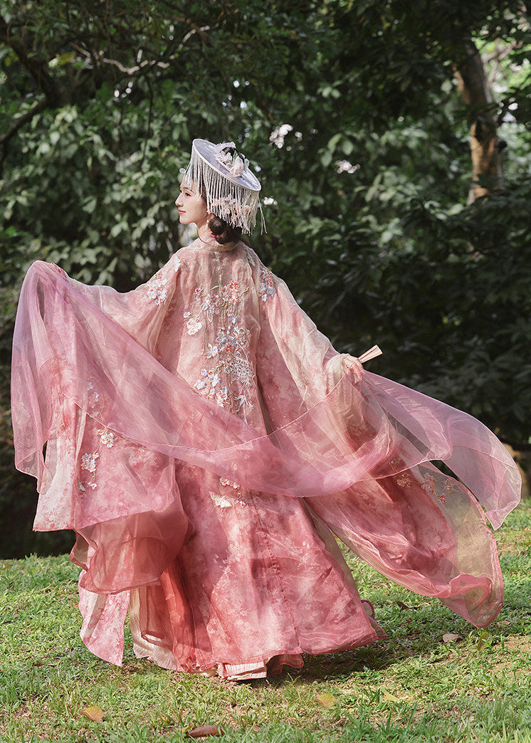 Moonlit Sakura | 4-Piece Embroidered Hanfu (揽月裁樱)