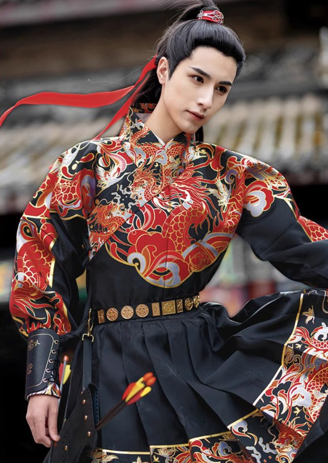 Water Dragon | Uni-Sex 3-Pieces Embroidered Flying Fish Hanfu (水龙吟)