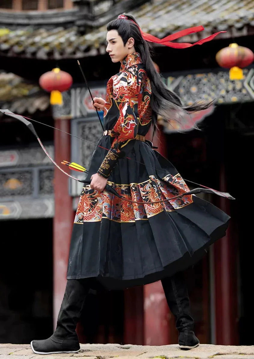 Water Dragon | Uni-Sex 3-Pieces Embroidered Flying Fish Hanfu (水龙吟)