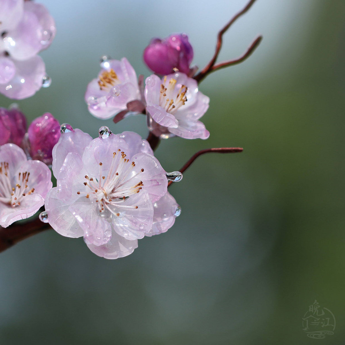 Frosted Plum | 1 Pcs Pink Hairpin (照水朱砂)