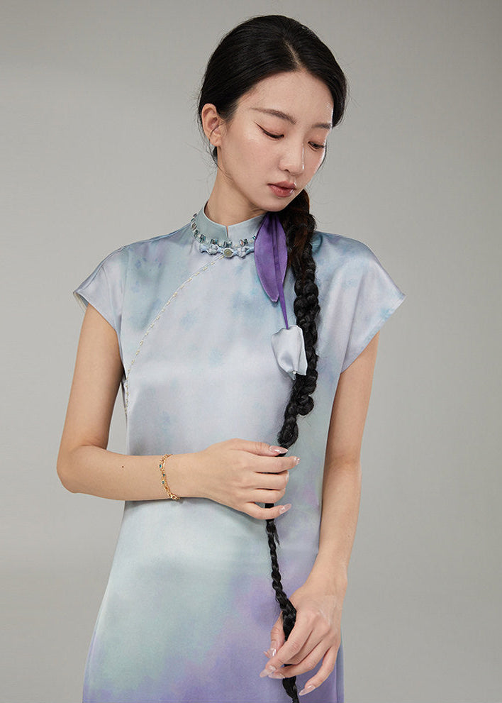Mountain Shadow | Purple Gradient Modern Qipao (岫影)
