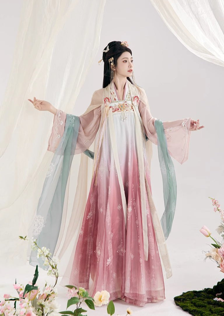 Sweet Peach | 4-Pieces Embroidered Hanfu (桃许春色)