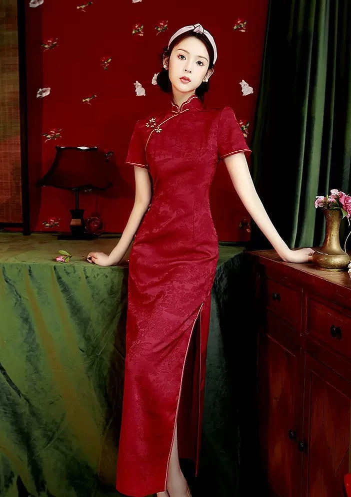 Wine Beauty | Red Qipao Dress (酒色佳人)