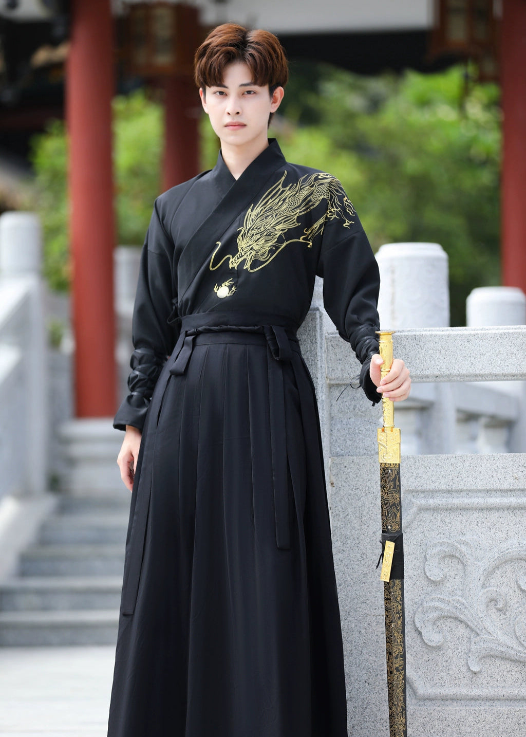 Dragon Rider | 5-Piece Men's Hanfu (黑龙御风)