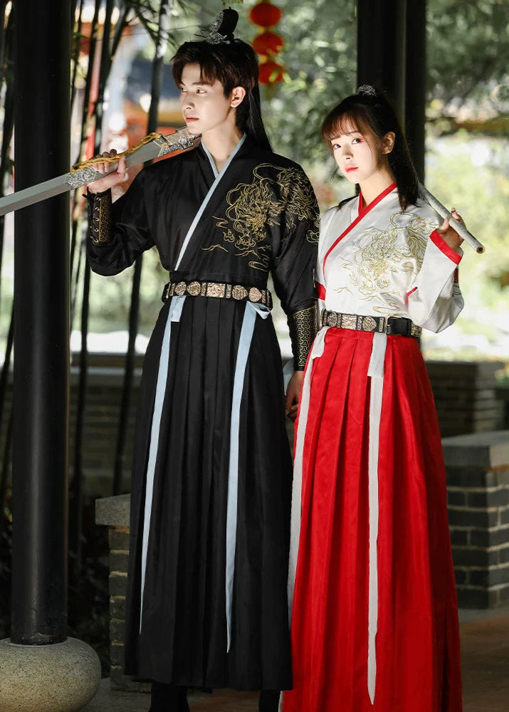 Black & White Knight | 4-Piece Unisex Couple Hanfu (黑白夜煞)