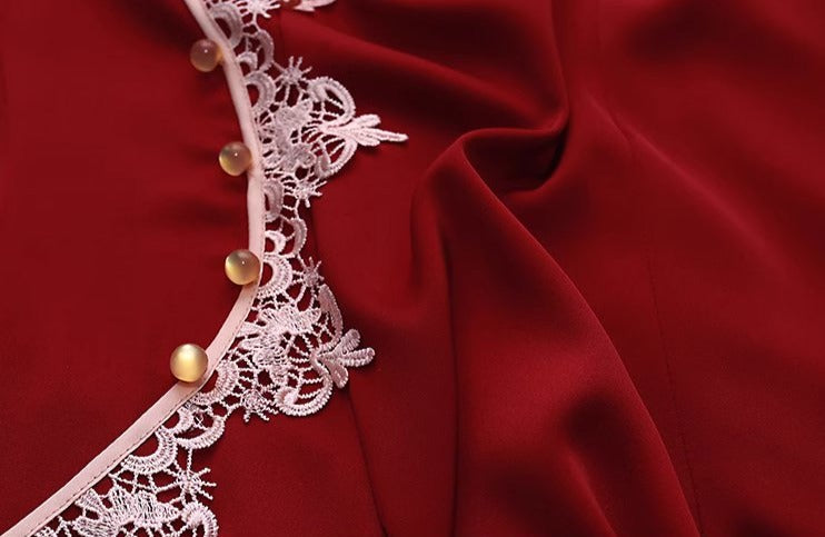 Ruby | Stain Qipao Dress (朱砂)