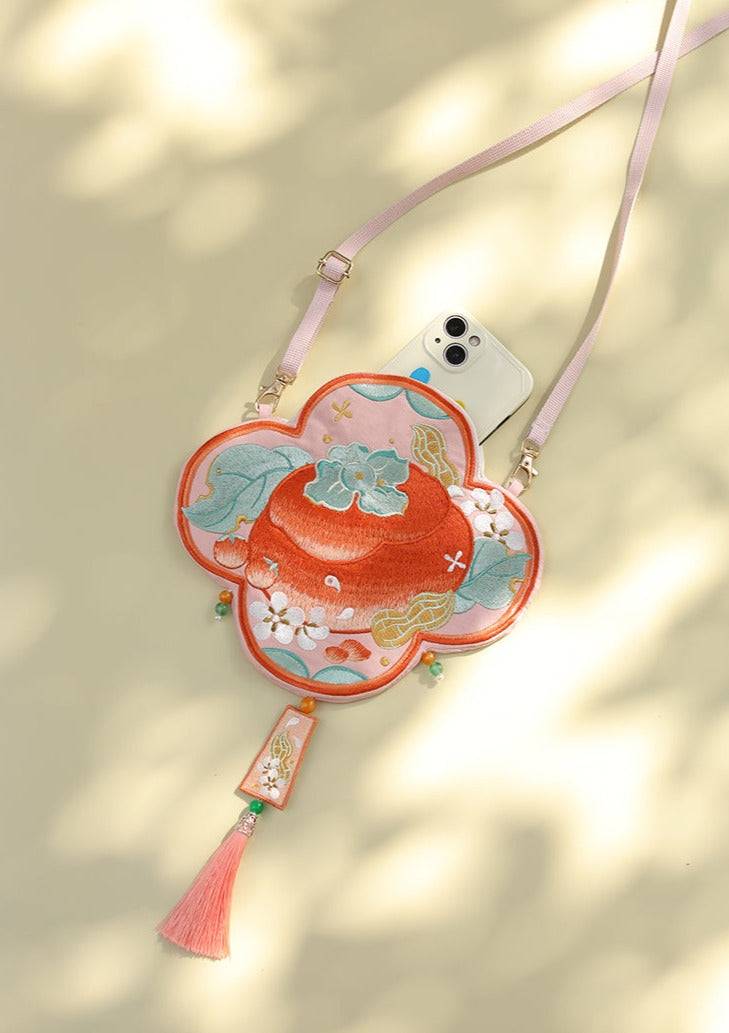 Persimmon | Red Embroidered Purse