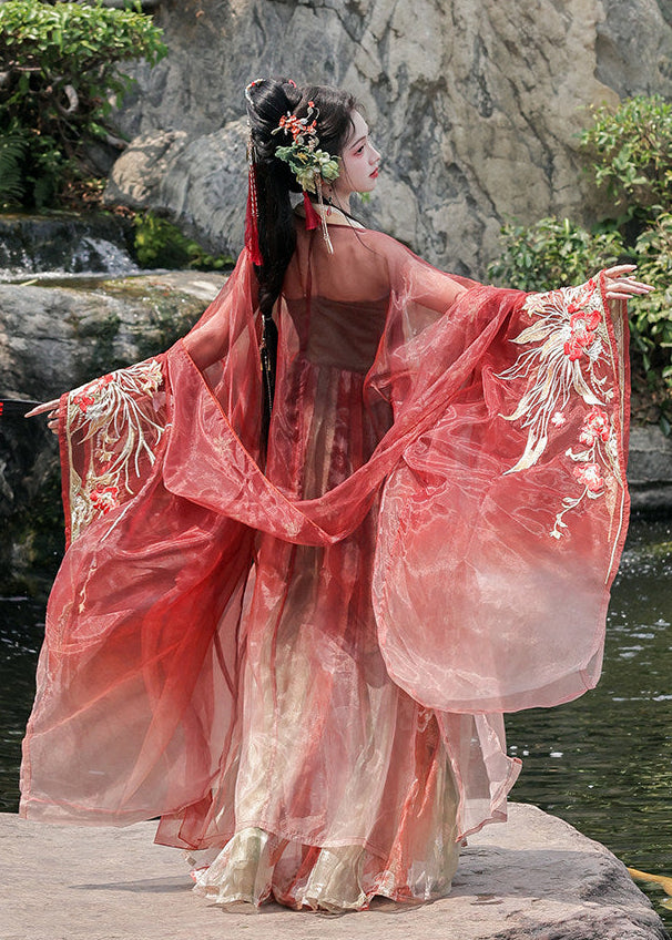 Camellia | 3-Piece Embroidered Hanfu (簪红)