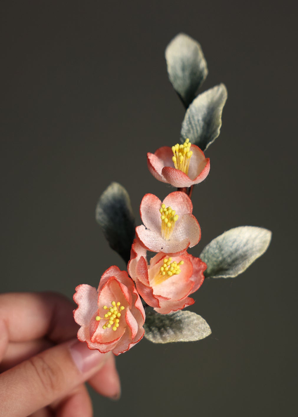 Apricot Blossom | 2-Piece Flower Hair Pieces (绛纱)