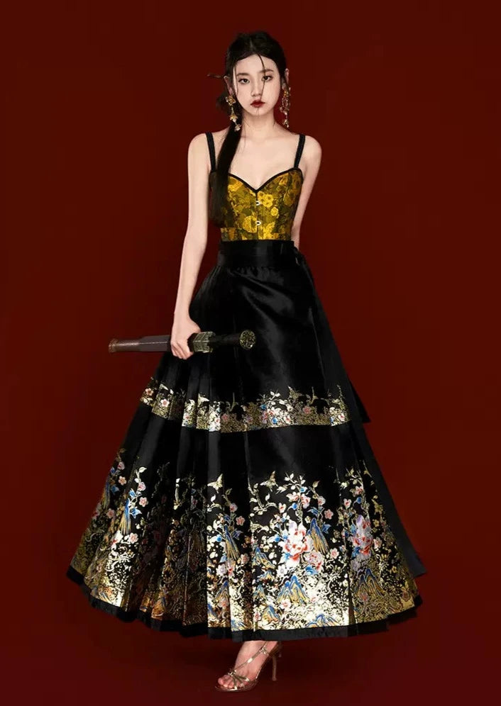 Queen B | 2-Pieces Modern MaMian Skirt Set (江山如画)