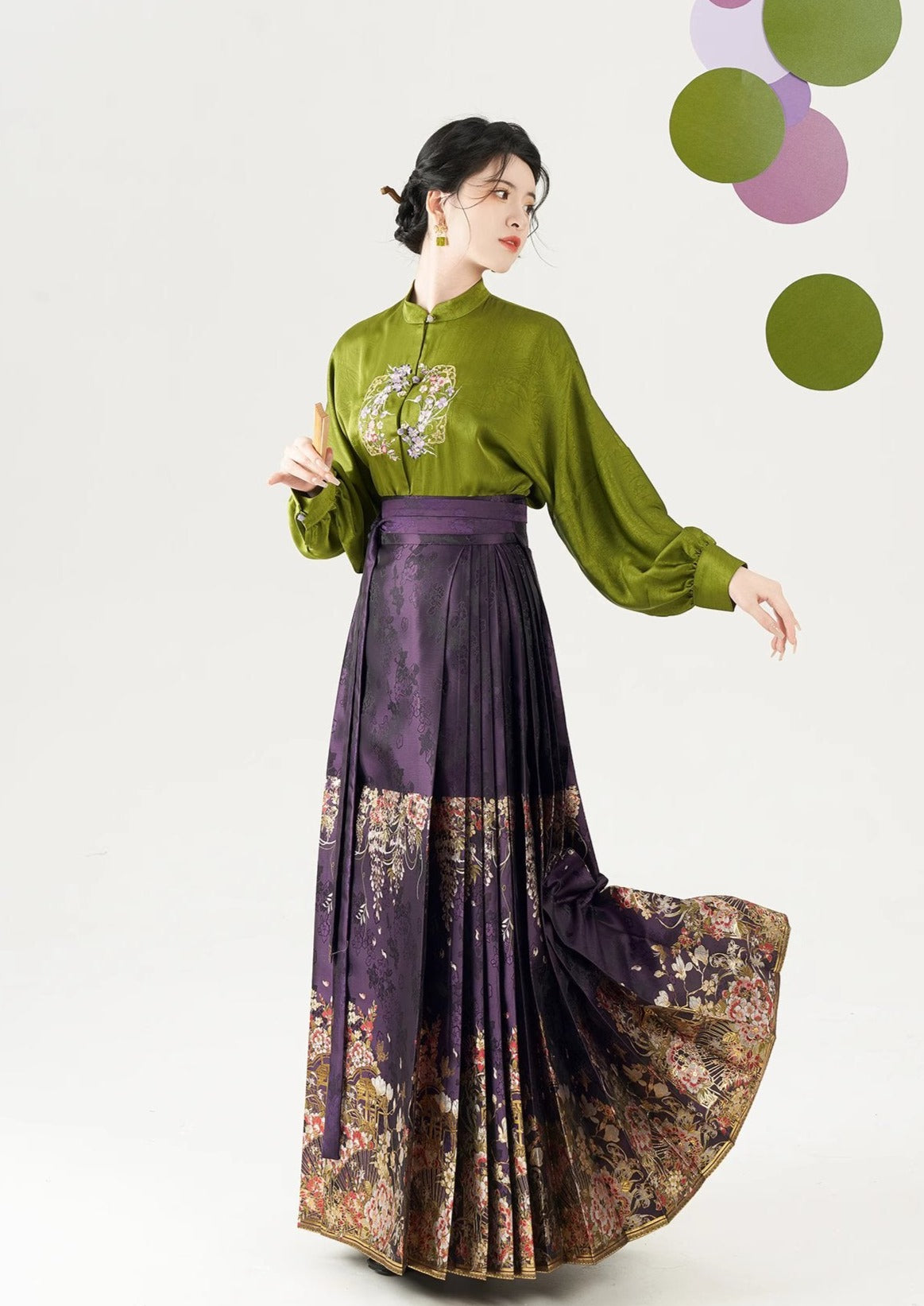 Spring Scenery | Modern 2-Pieces Ma Mian Skirt (春色阑)
