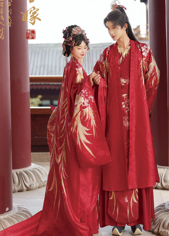 Crane Feathers | 3-Piece Wedding Hanfu (鹤羽红颜)