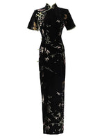 Black Bamboo | Velvet Qipao Dress (黑竹)