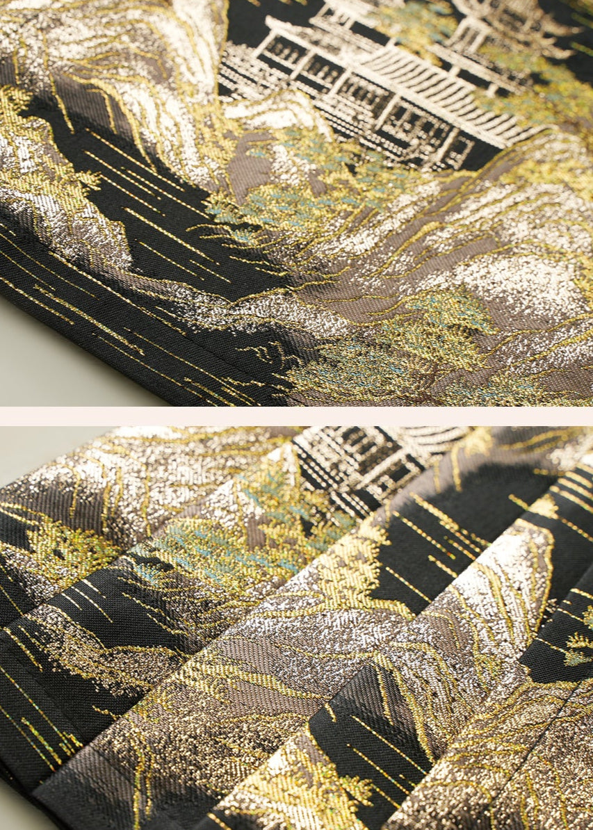 Gilded Landscape| Modern Short Ma Mian Skirt (描金山水)
