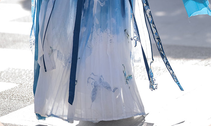 Blue Butterfly | 4-Piece Embroidered Hanfu (瓷碟美人)