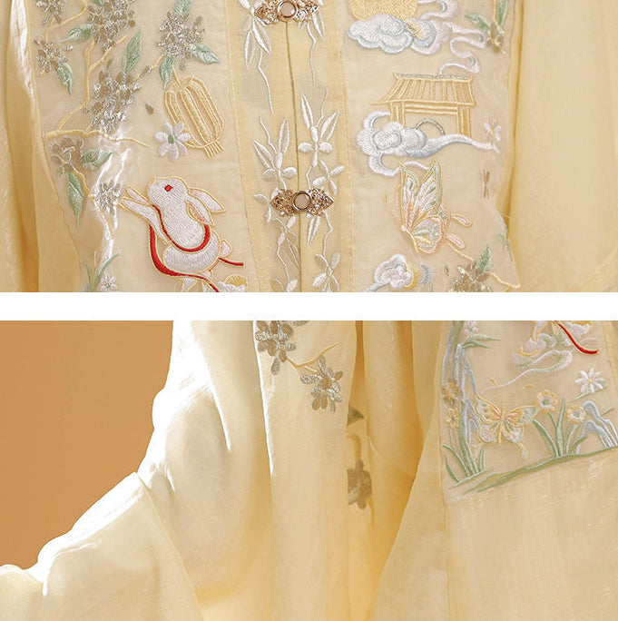 Osmanthus Rabbit | 2-Piece Embroidered Plus Hanfu (桂花兔)