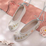 Water Lily | Ivory Embroidered Shoes(睡莲）