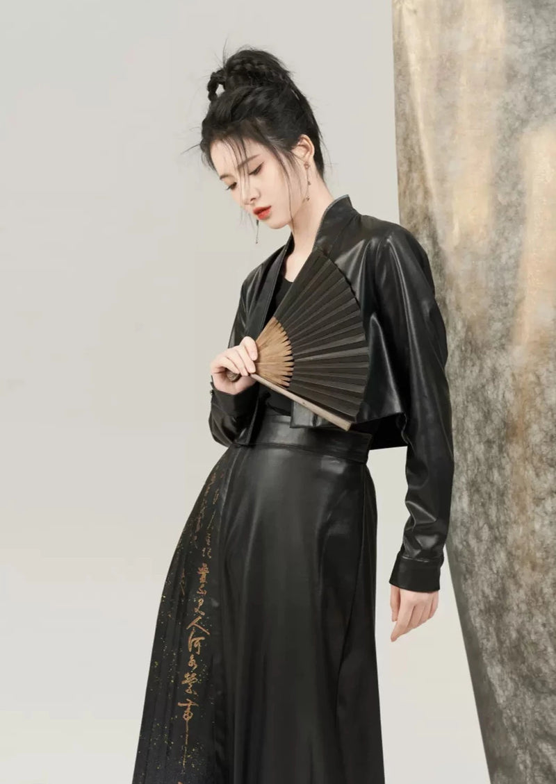 Midnight Ink | Modern 3-Pieces Faux Leather Set (浮墨)