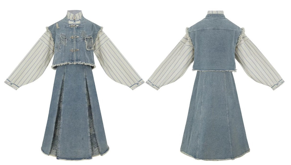 Western Girl | 3-Pieces Modern Denim Set (锦蓝)