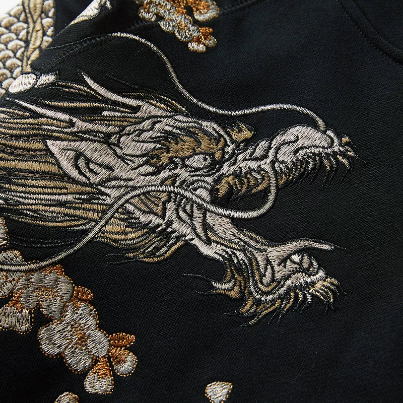 Dragon Moon | Embroidered Unisex Kimono Hoodie (朱雀龙)