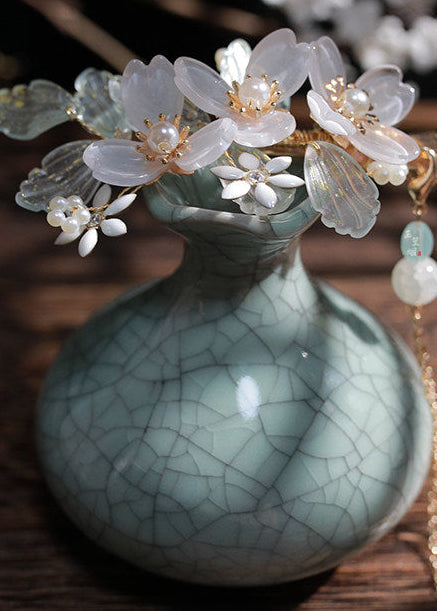 Pear Blossoms | 2-Piece Pear Flower Hairclips (晨留香)