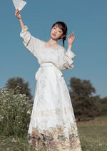 White Porcelain | 3-Pieces Modern Ma Mian Skirt Set (素瓷)