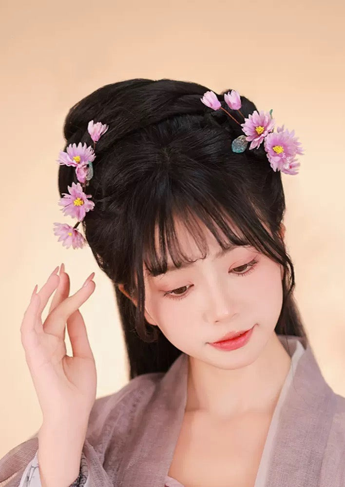 Daisy | Flower Hair Clips (紫雏菊)