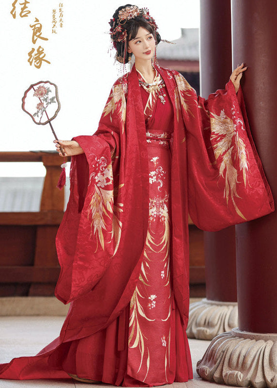 Crane Feathers | 3-Piece Wedding Hanfu (鹤羽红颜)