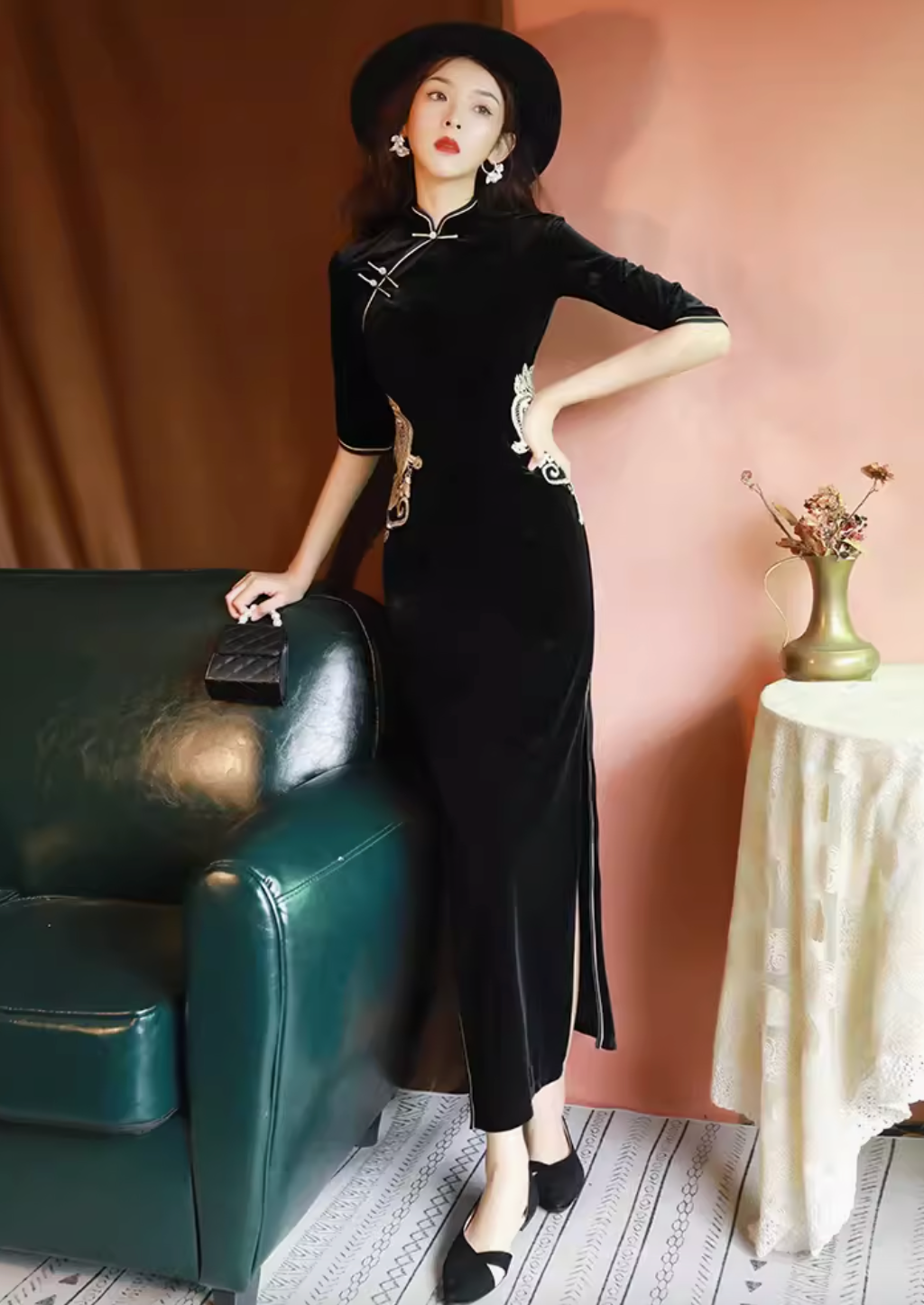 Burgundy | Velvet Qipao Dress (红酒之恋)