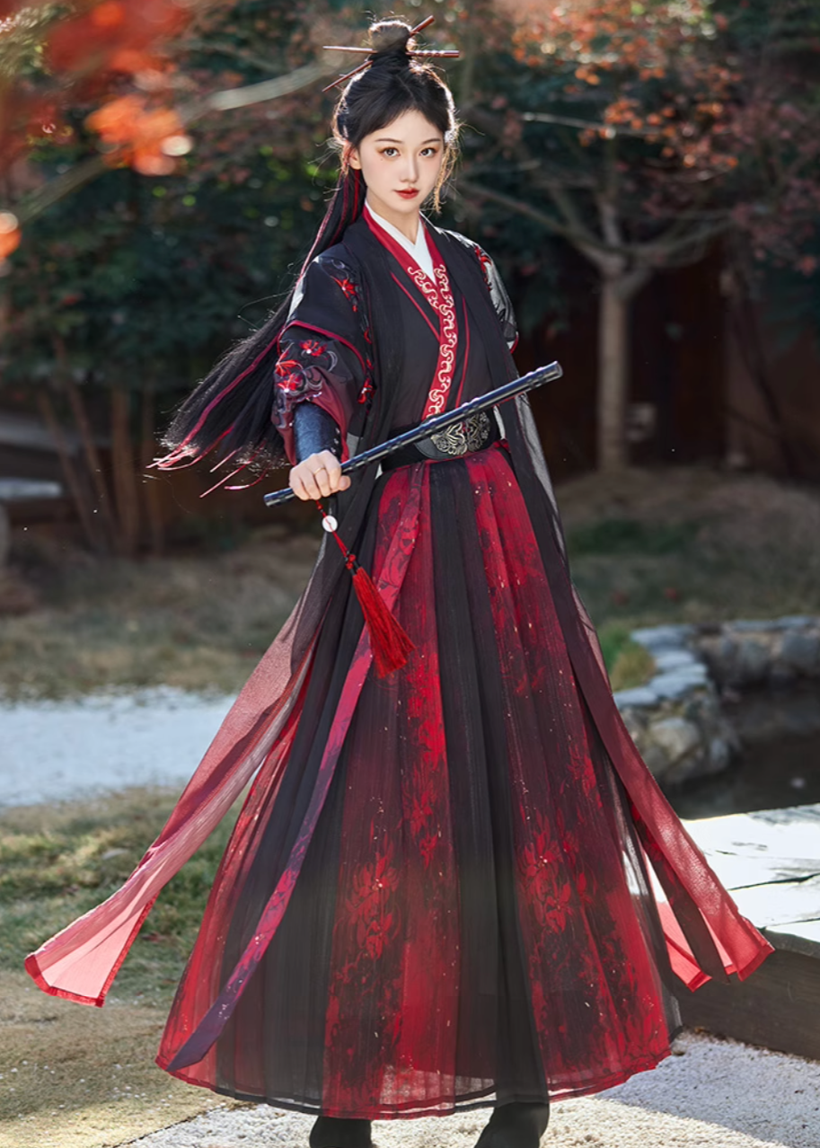 Red Dust | Unisex 5-Piece Hanfu Set (红尘赋)