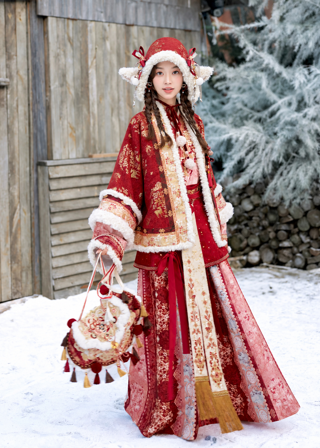 Serpiente espiritual | 4 piezas 2025 Año Nuevo Ming Hanfu (灵蛇守岁)