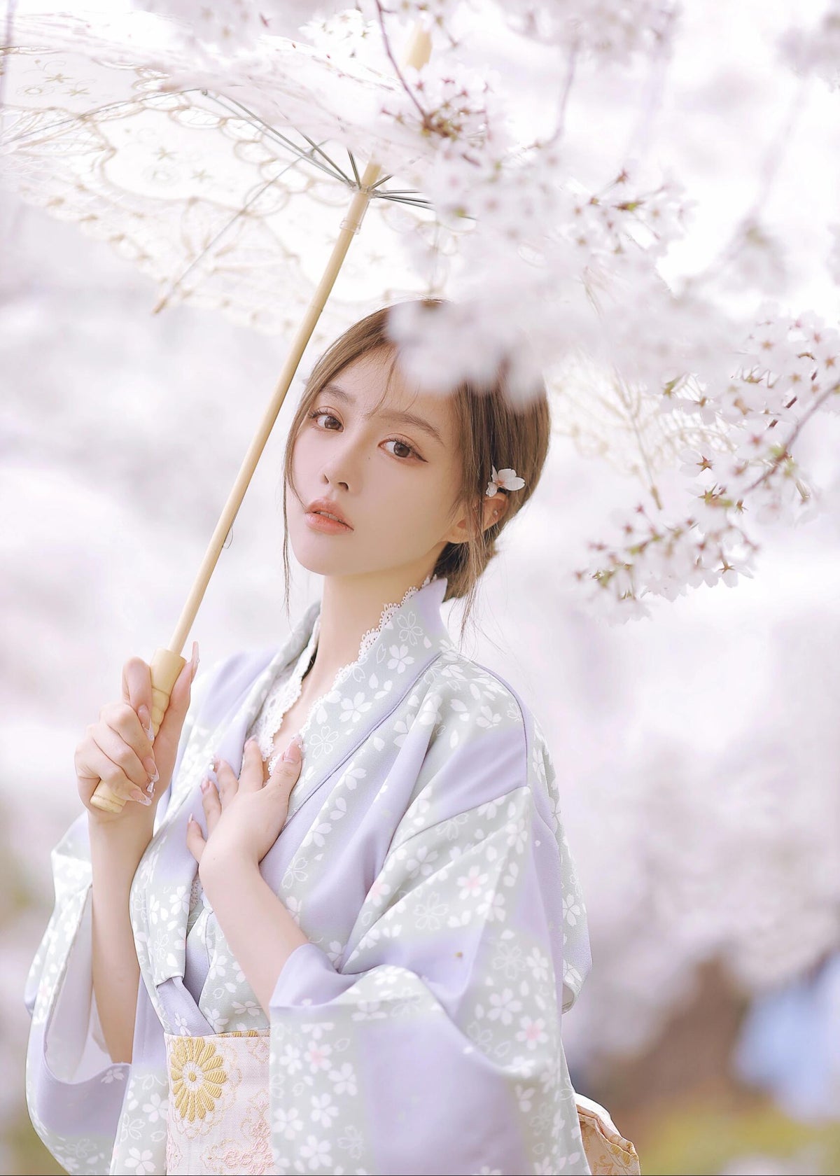 Violet Sakura | 2-Piece Asian Kimono (紫樱)