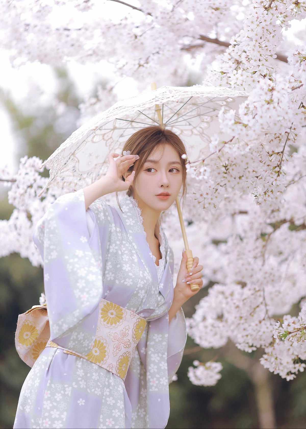 Violet Sakura | 2-Piece Asian Kimono (紫樱)