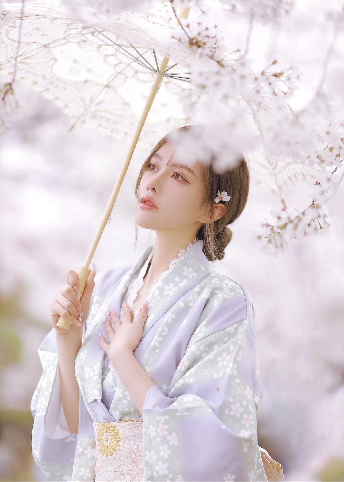Violet Sakura | 2-Piece Asian Kimono (紫樱)