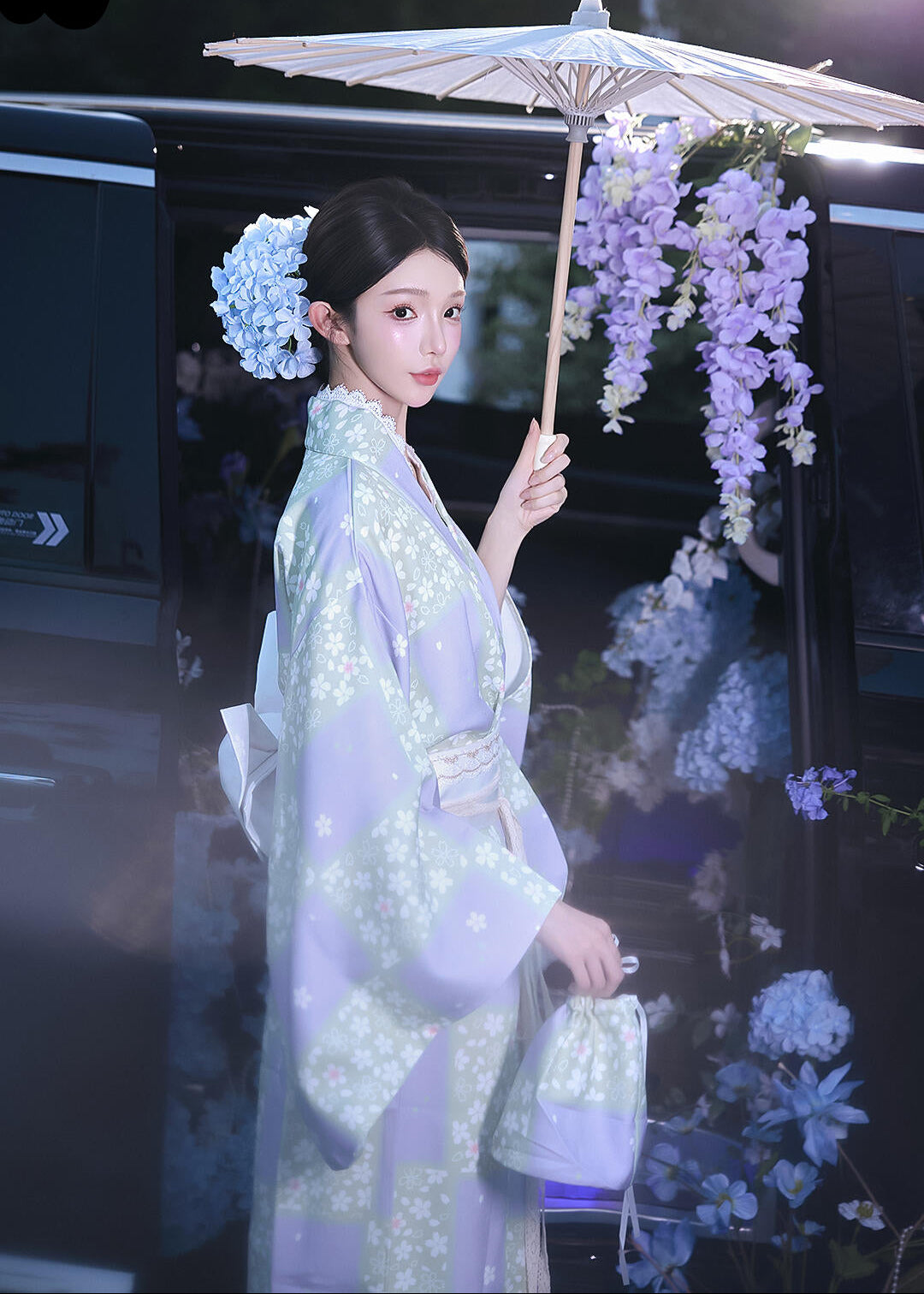 Violet Sakura | 2-Piece Asian Kimono (紫樱)