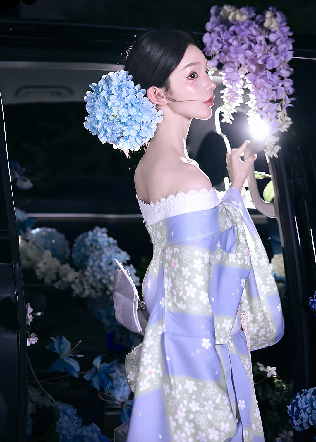 Violet Sakura | 2-Piece Asian Kimono (紫樱)