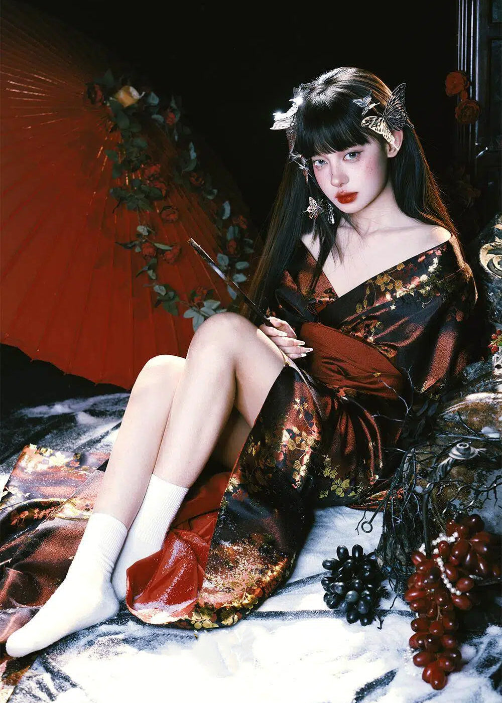 Flowers of Evil | 2-Piece Custom Asian Kimono (恶之花)