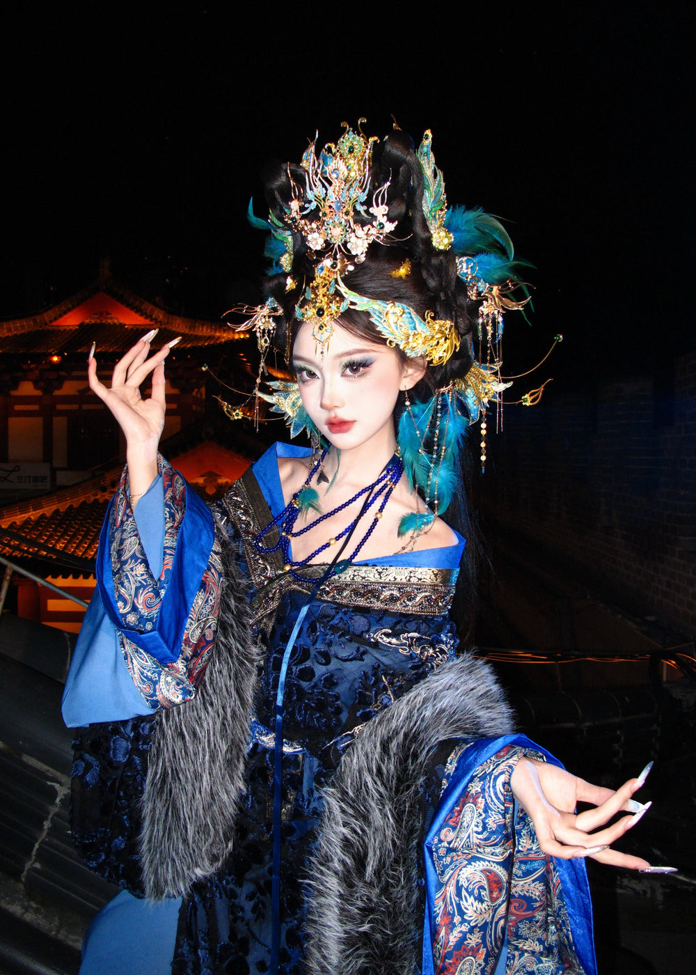 Azure Phoenix | Feathered Crown & Hair Accessories Set (青鸾神女 ...