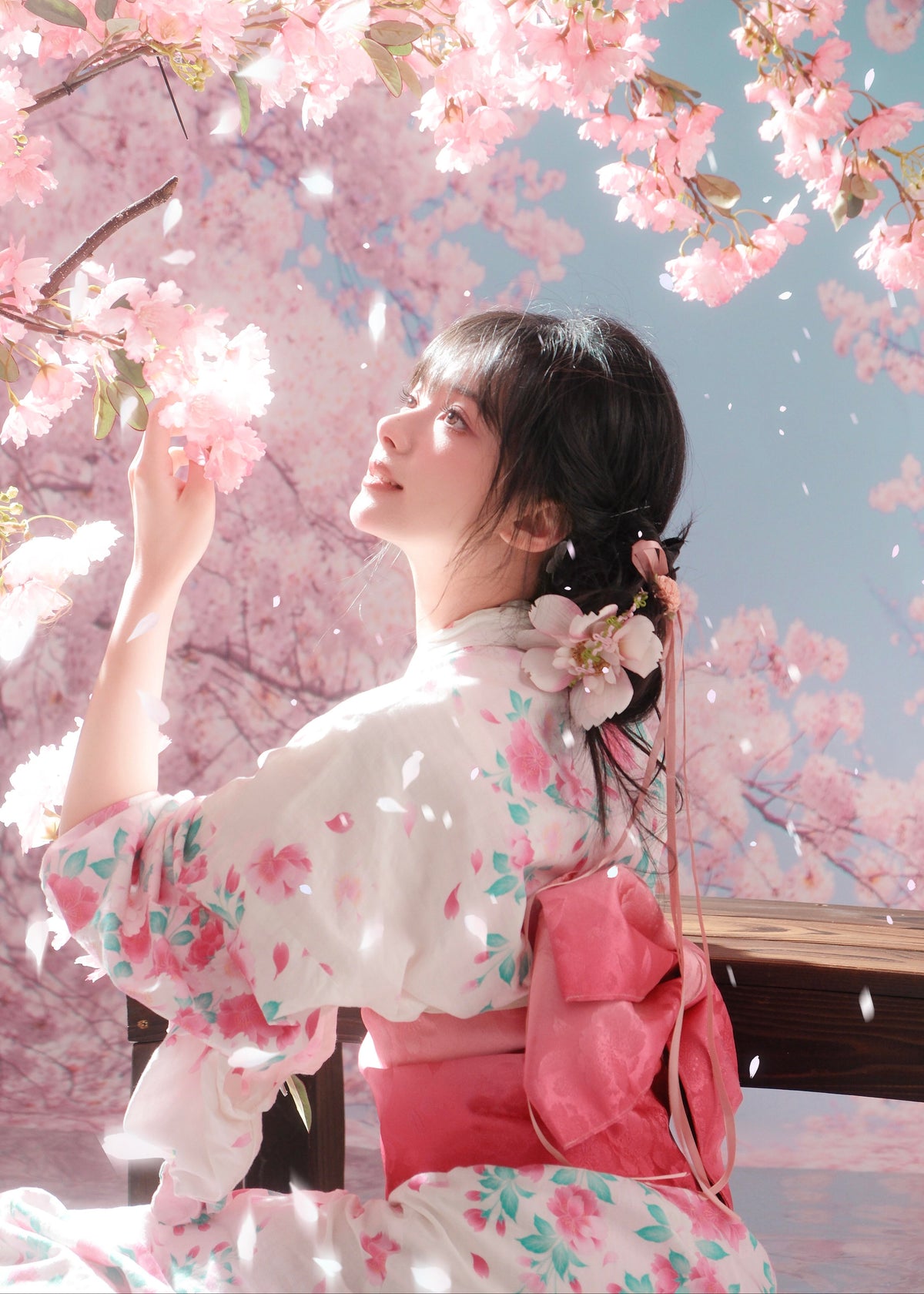 Pink Sakura | 2-Piece Asian Kimono (粉樱)