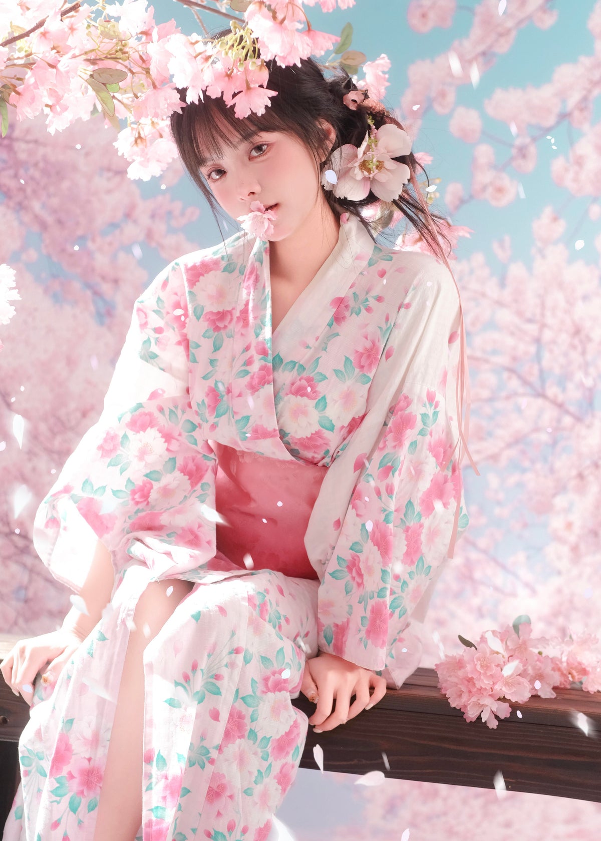 Pink Sakura | 2-Piece Asian Kimono (粉樱)