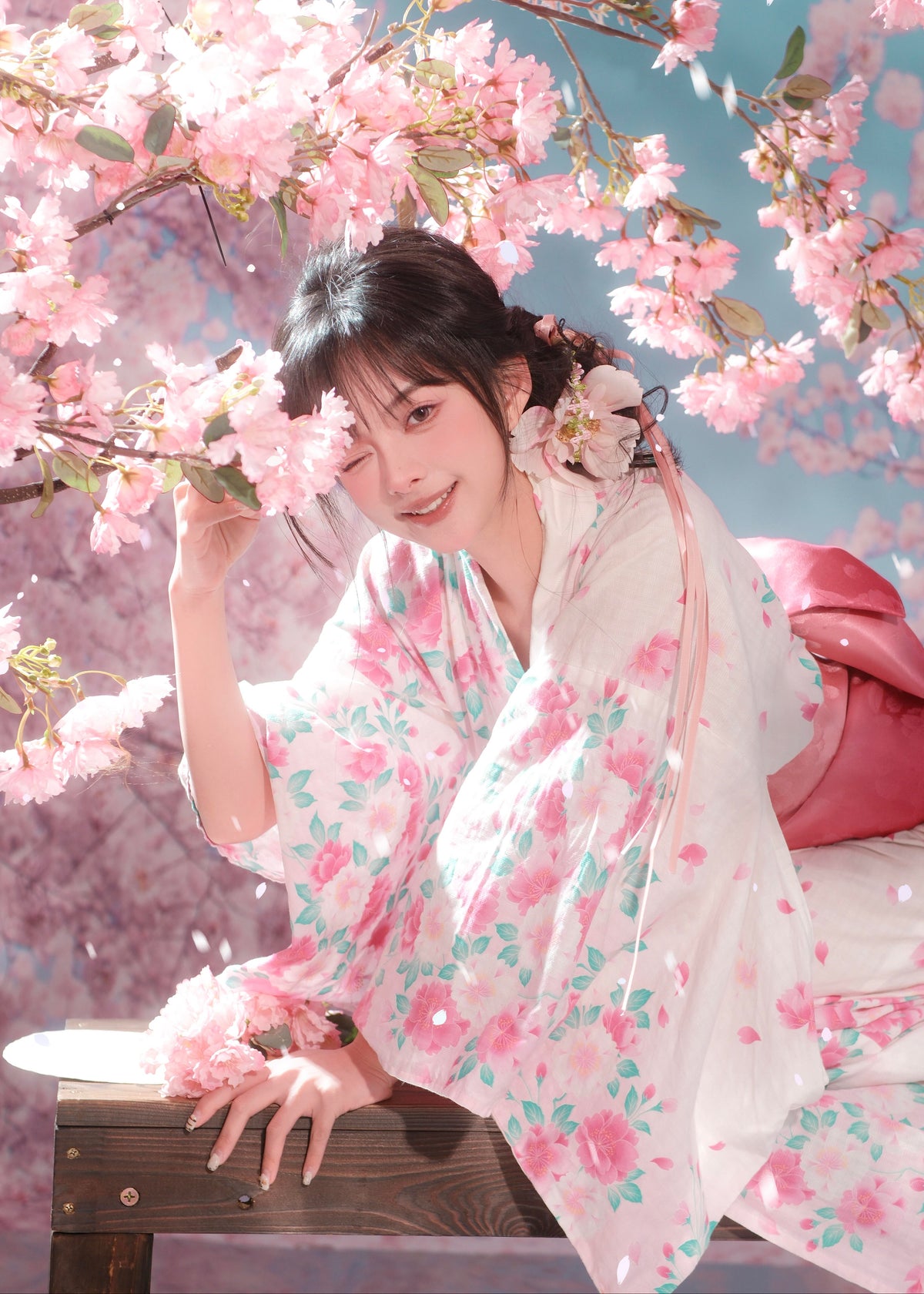 Pink Sakura | 2-Piece Asian Kimono (粉樱)
