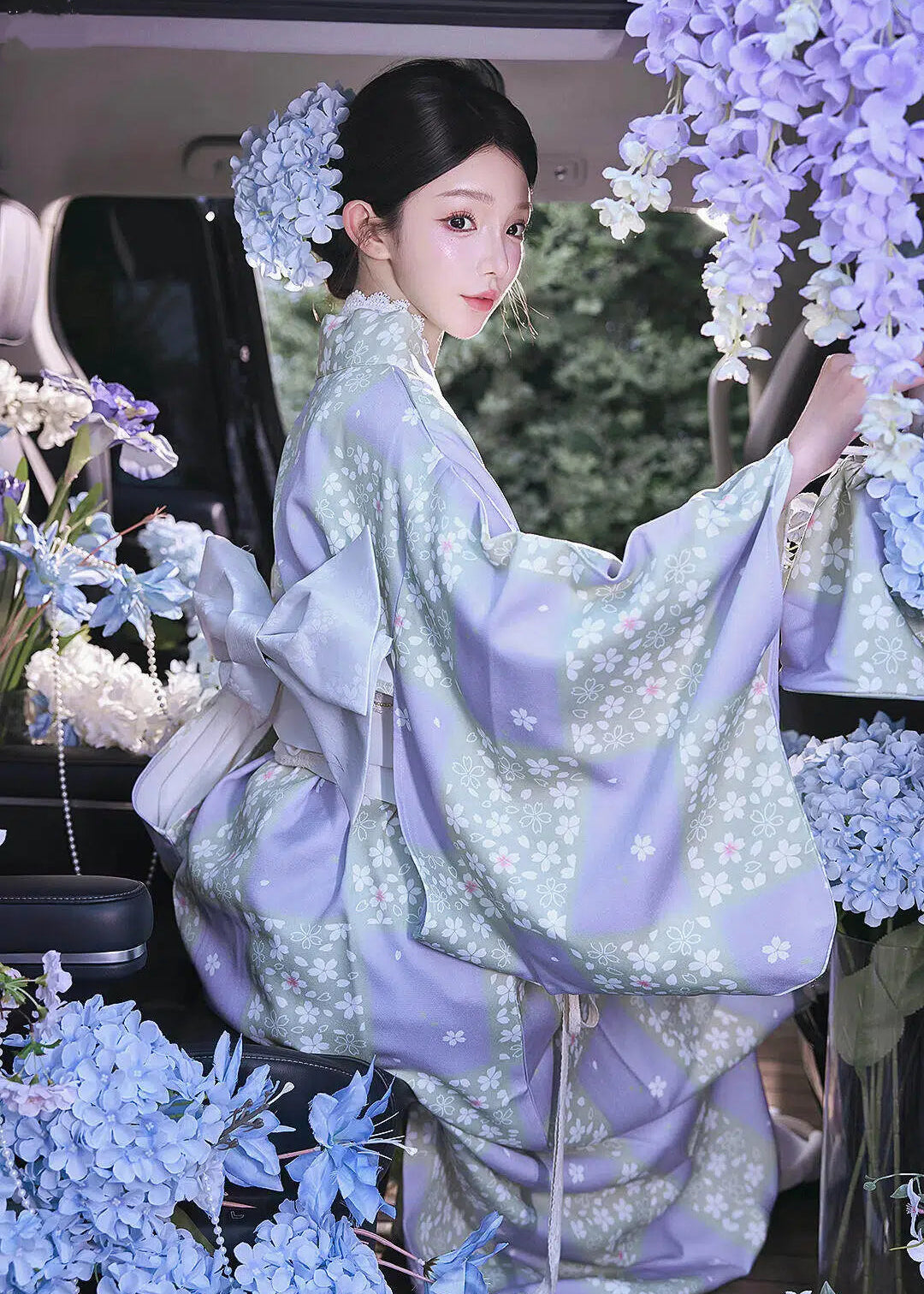 Violet Sakura | 2-Piece Asian Kimono (紫樱)