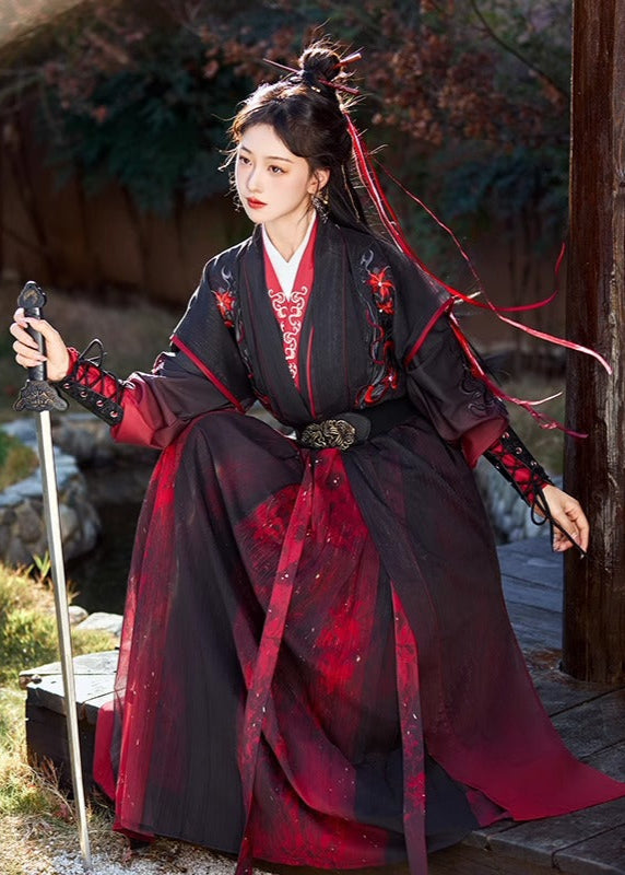 Red Dust | Unisex 5-Piece Hanfu Set (红尘赋)