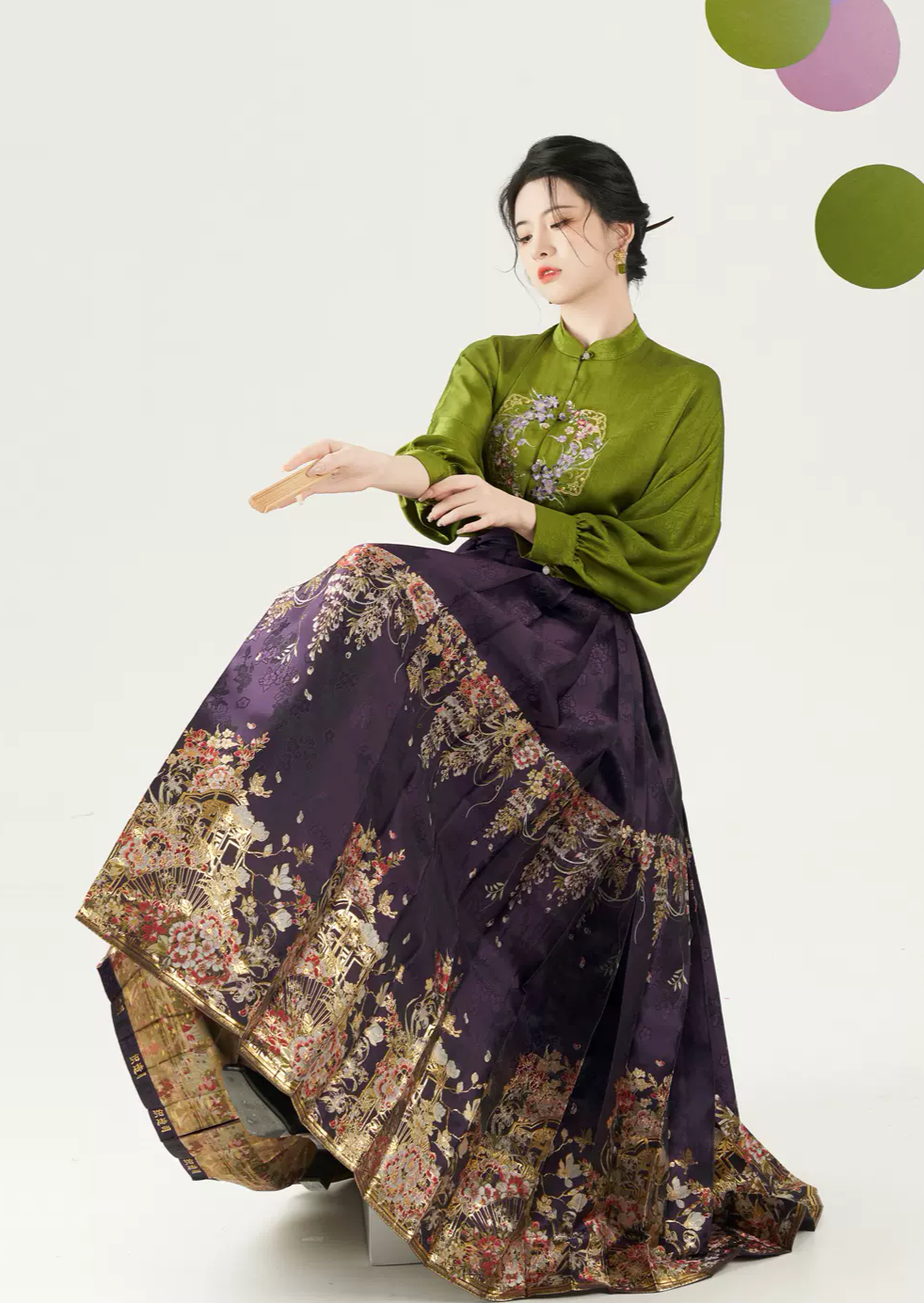 Spring Scenery | Modern 2-Pieces Ma Mian Skirt (春色阑)