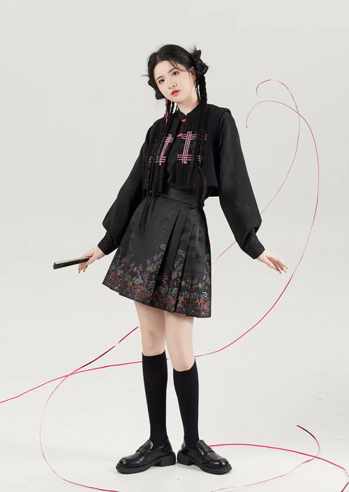 Neon | Modern 3-Pieces Ma Mian Skirt Set (霓虹)