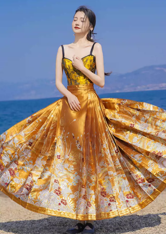 Gilding | 2-Pieces Modern MaMian Skirt Set (鎏金)